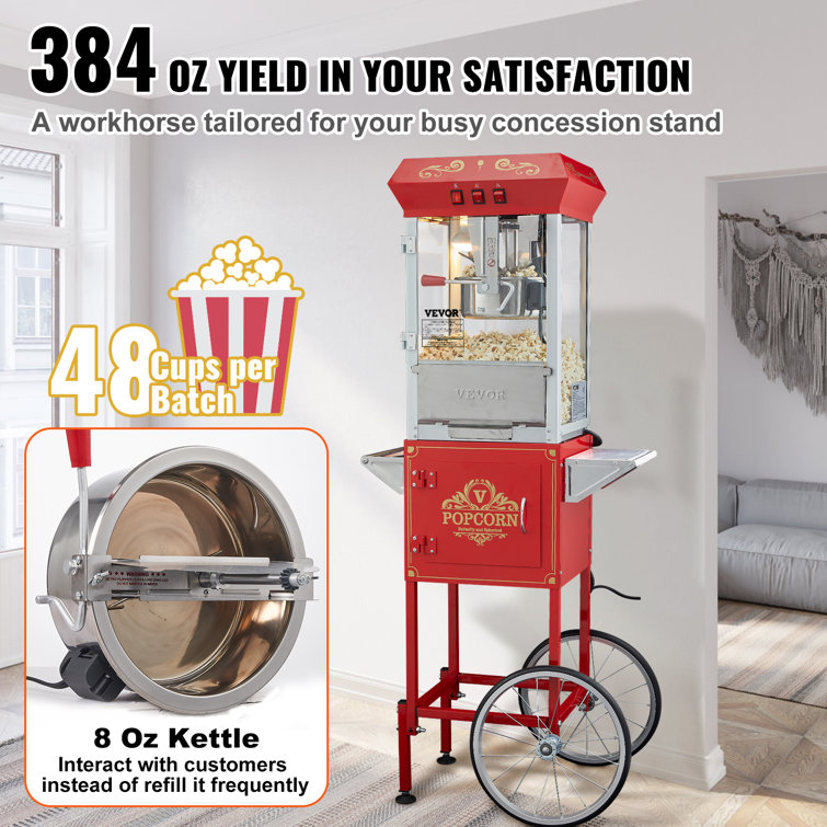 8 oz popcorn machine deals with cart